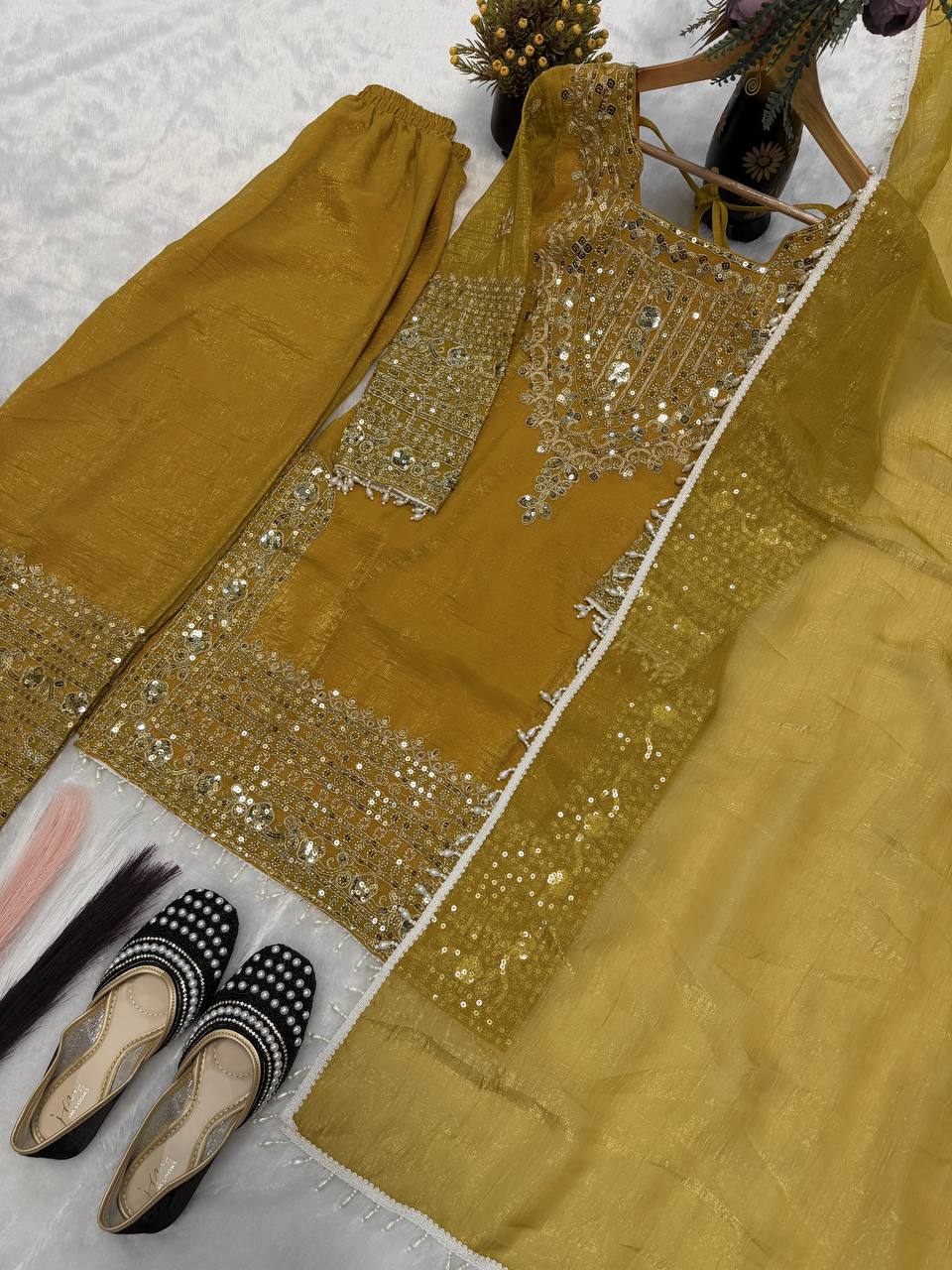 Royal Orchid Embroidered Evening Couture